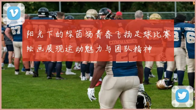 阳光下的绿茵场青春飞扬足球比赛绘画展现运动魅力与团队精神